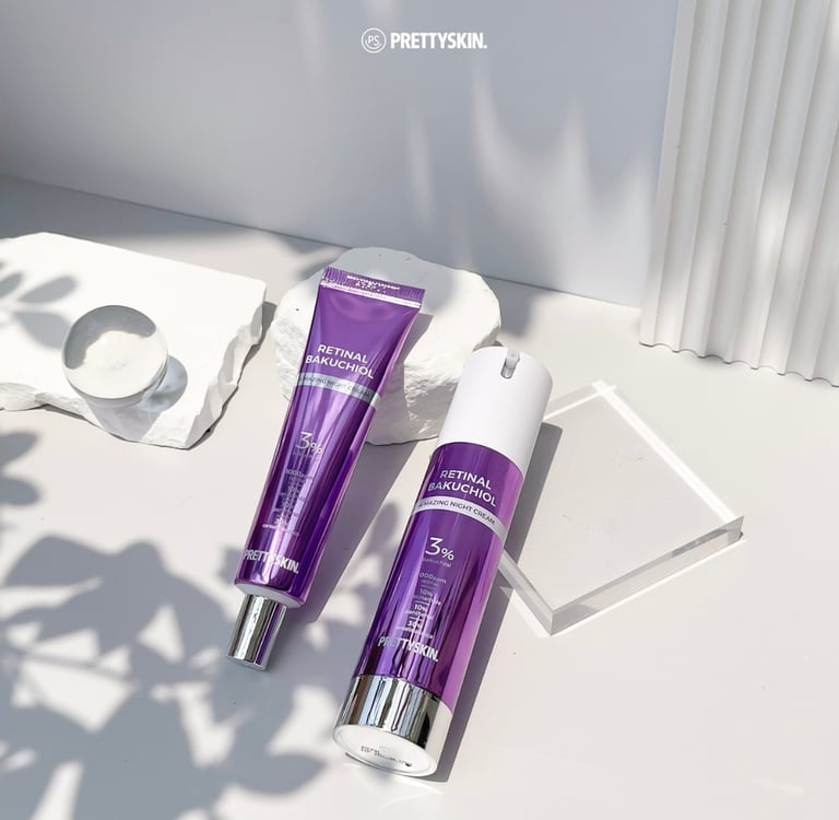 yesstyle influencer korean beauty skincare prettyskin retinal bakuchiol night cream