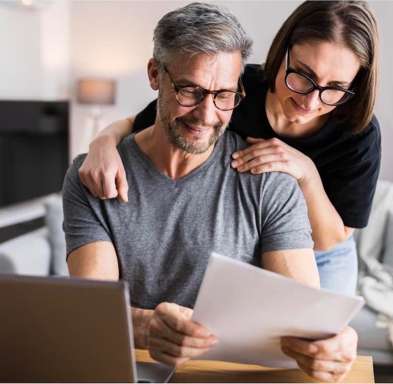 man and woman reading