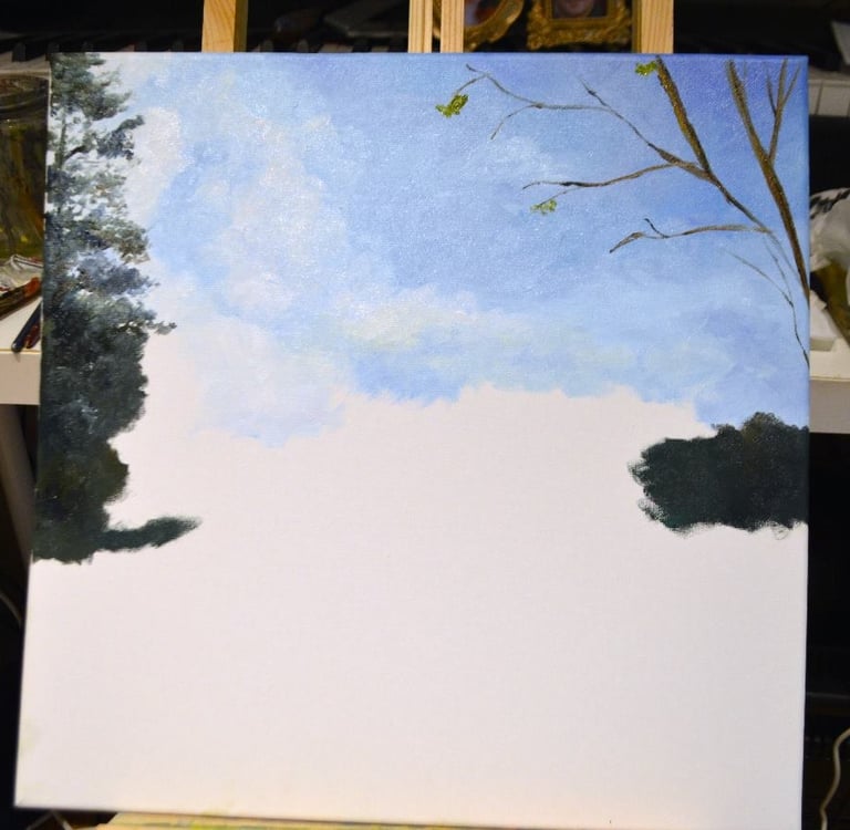 a painting of a painting of a tree