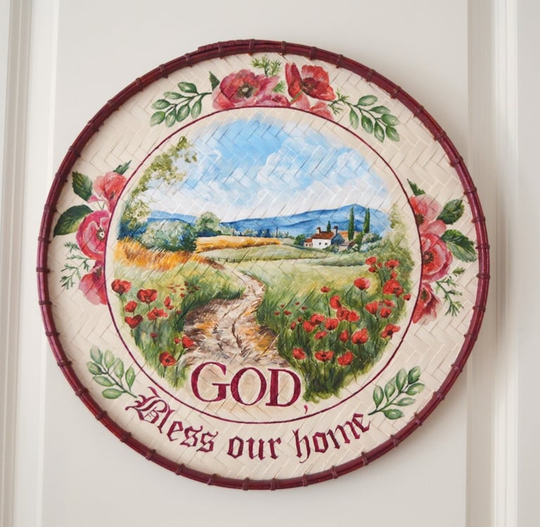 a painting of a poppy pathway