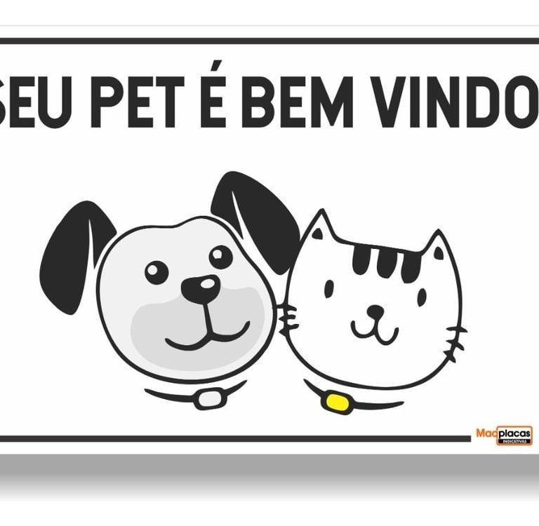 a sign with a dog and a cat