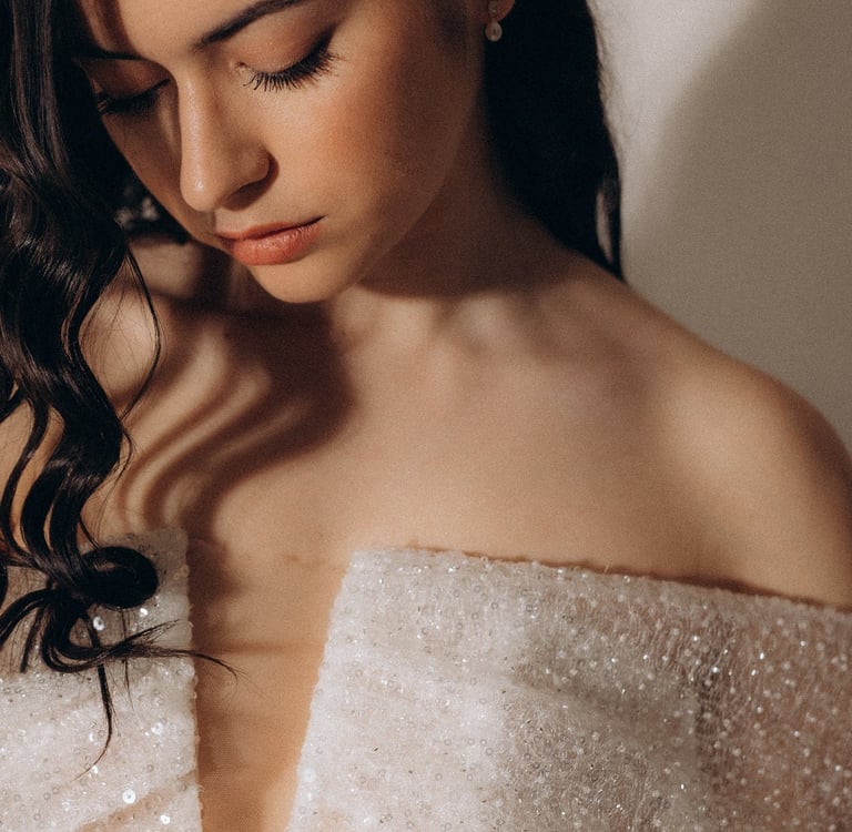 a woman in a white dress with a white dress