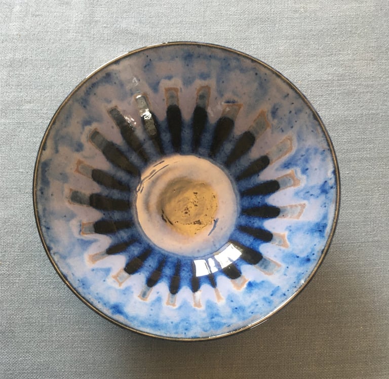10 inch Blue Black Layered Bowl