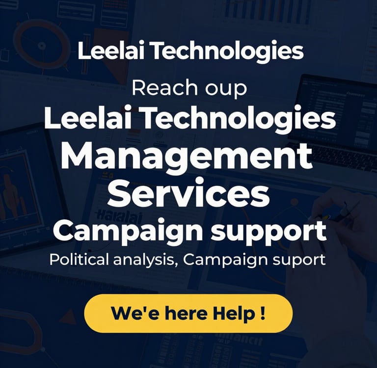 A series of political posters are pasted on a wall, set against a backdrop of mountainous landscape and a warm, orange-tinted sky. The posters feature a person in a hat, with the text 'Con la Fuerza del Pueblo' and 'Keiko Presidenta' prominently displayed, along with a red 'K' logo.