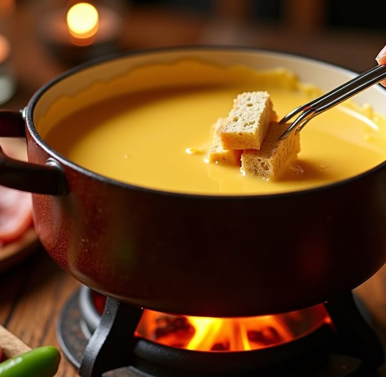Bonaparte fondue in fondue pot