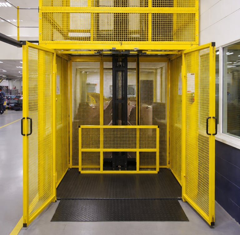 Industrial goods lift for commercial use designed by Stellify Elevators in India