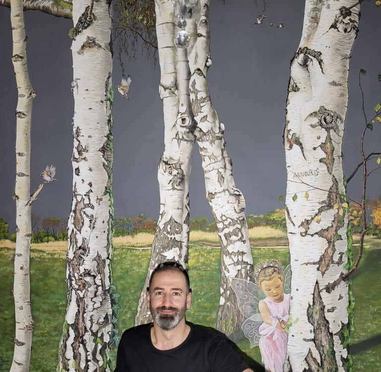 Álvaro Fernández Sáez Wandmalerei Birkenwald