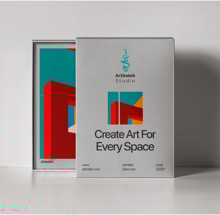 Nachhaltiges Verpackungsdesign aus Recyclingkarton für Artindeh Kunstplatform