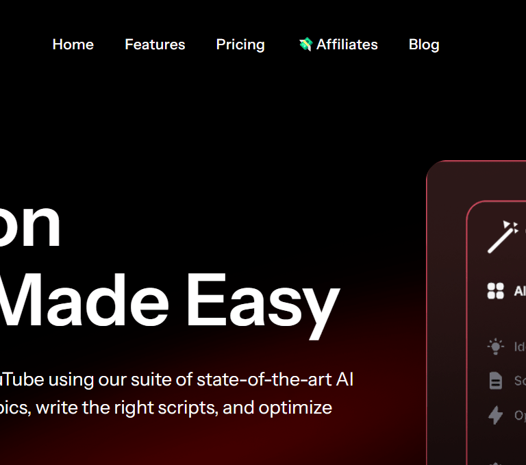 The image showcases TubeMagic, an AI-powered YouTube growth tool designed to help creators.