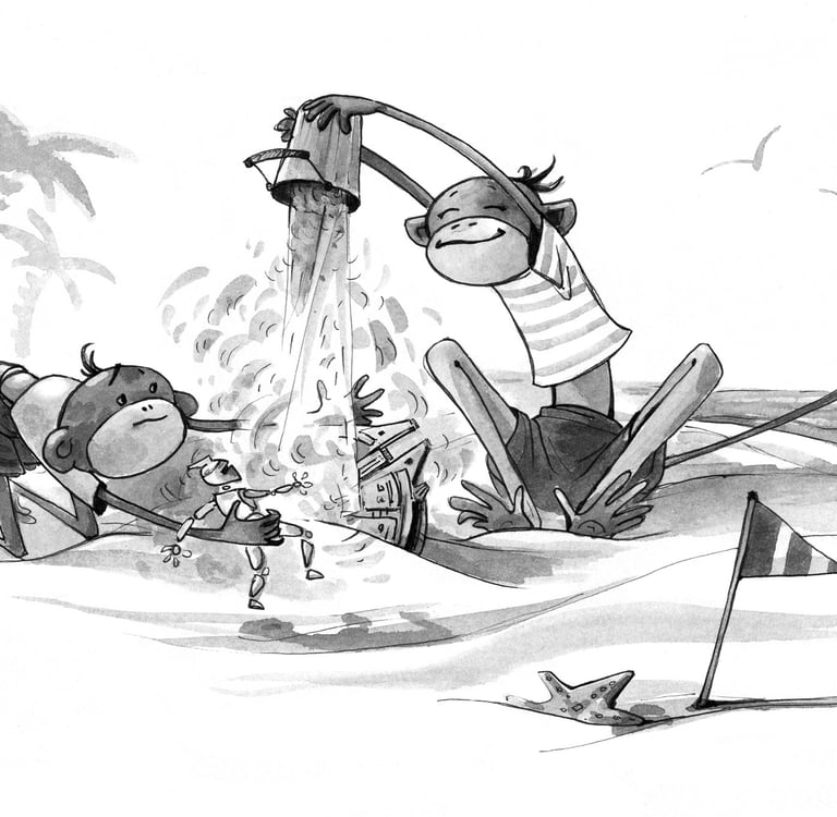 "Those Brothers" ink and watercolor series: Sand Storm by olga tenyakova