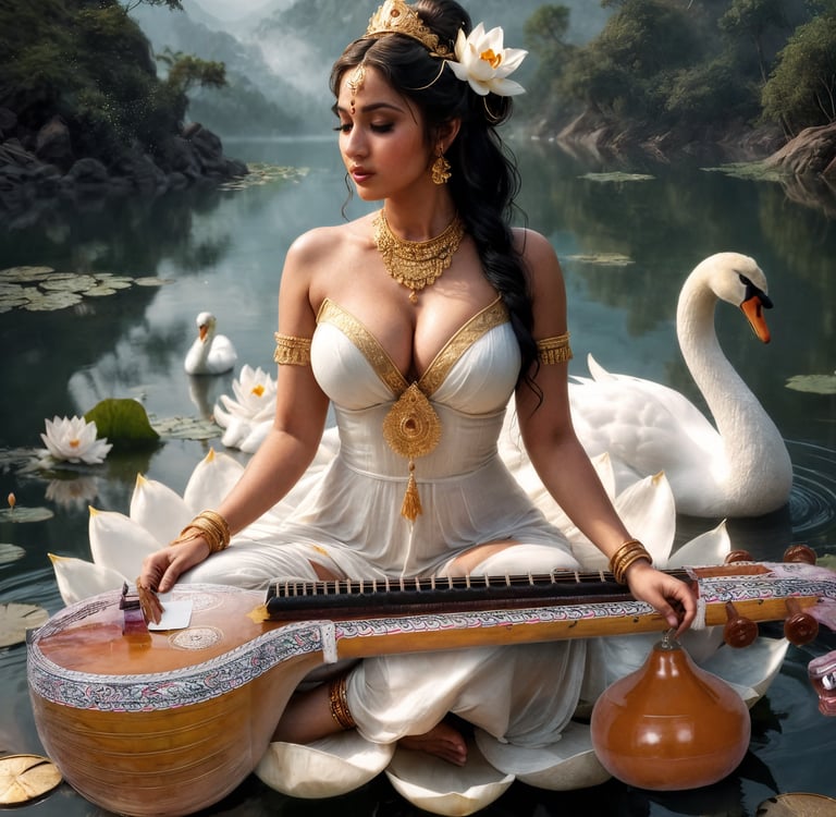 image of Hindu Goddess Saraswathi
