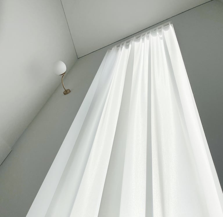 white living room curtains
