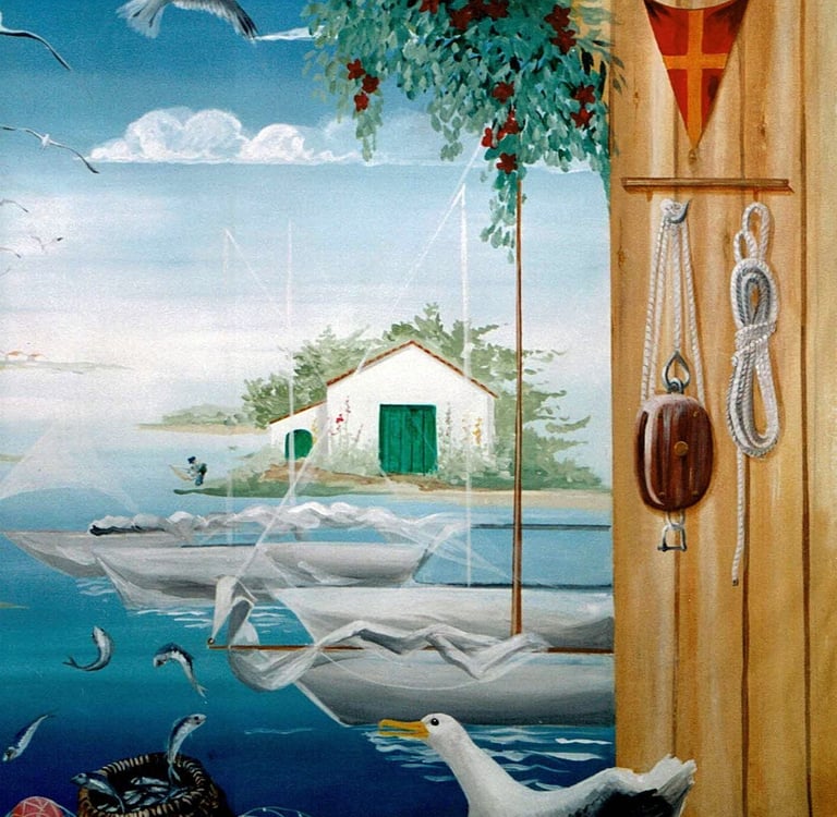 Trompe l’œil sur un thème maritime (détail)