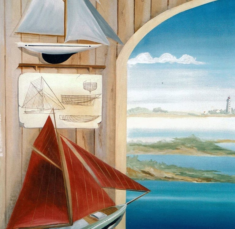 Trompe l’œil sur un thème maritime (détail)