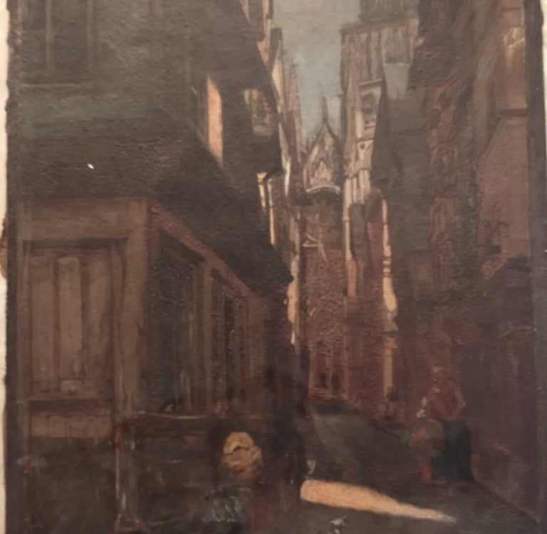 Tableau ancien, avant restauration.