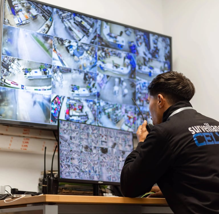 Centre de télésurveillance avec écrans de vidéosurveillance pour la sécurité des sites au Maroc