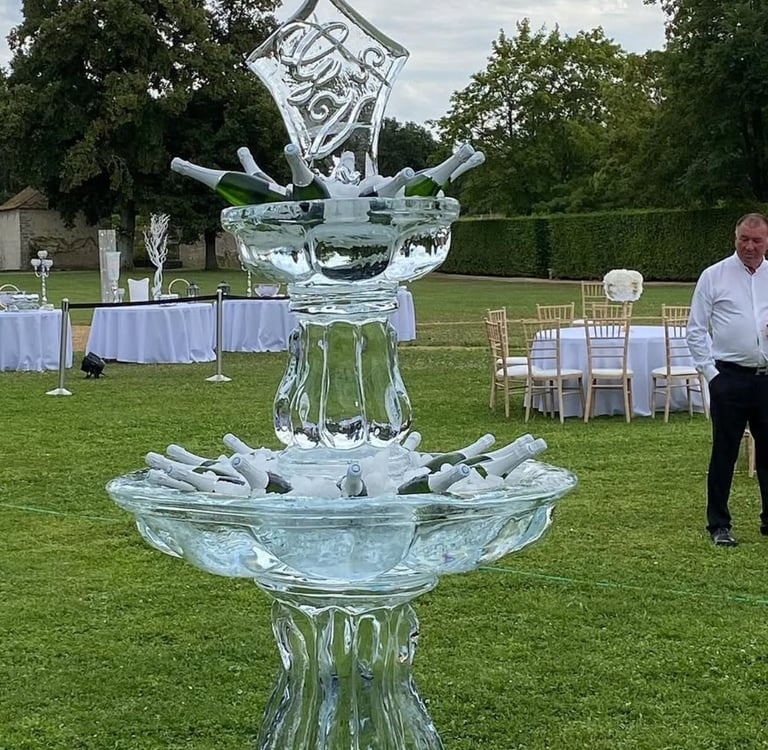 mesa de hielo para botellas para bodas en buenos aires