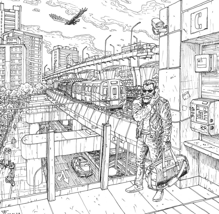 Linkou metro station by artist Evgeny Bondarenko
