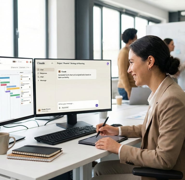 AI-integrated smart home automation: Adjusting home environment settings like lighting, HVAC via a tablet-based AI assistant