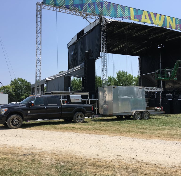On-site aluminum repair of stage trussing, Firefly, Dover, DE