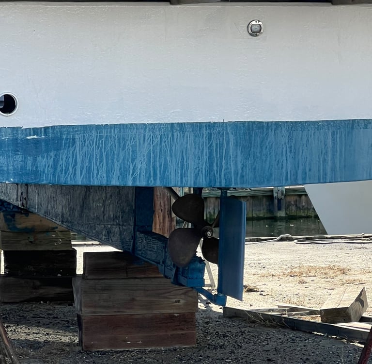 Crab boat rudder work