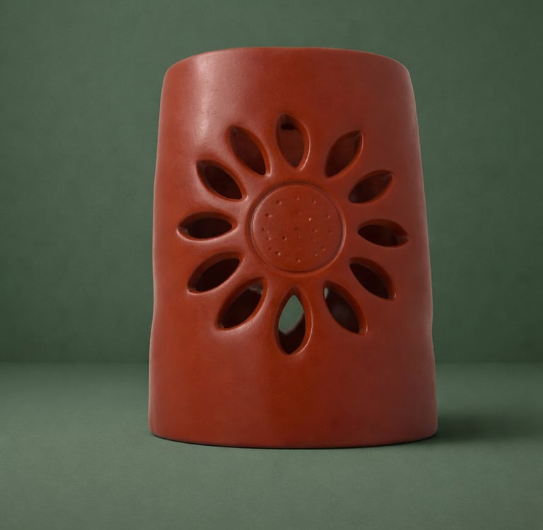 arbotante café con sol en fibra de vidrio