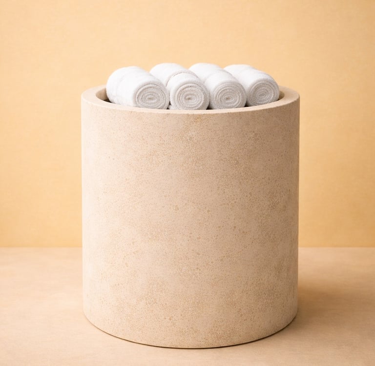 bote de toallas en fibra de vidrio