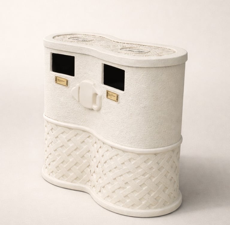 bote de basura de dos entradas en fibra de vidrio