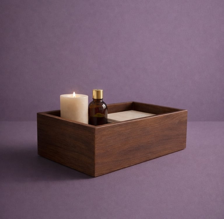 Caja decorativa café de fibra de vidrio