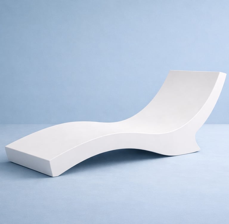 camastro blanco en fibra de vidrio