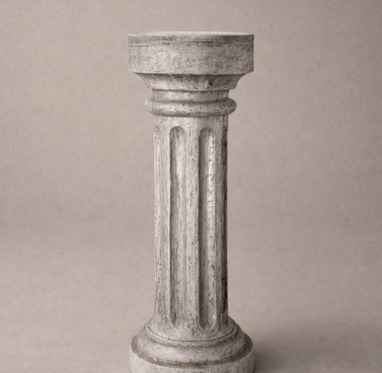 columna gris decorativa en fibra de vidrio