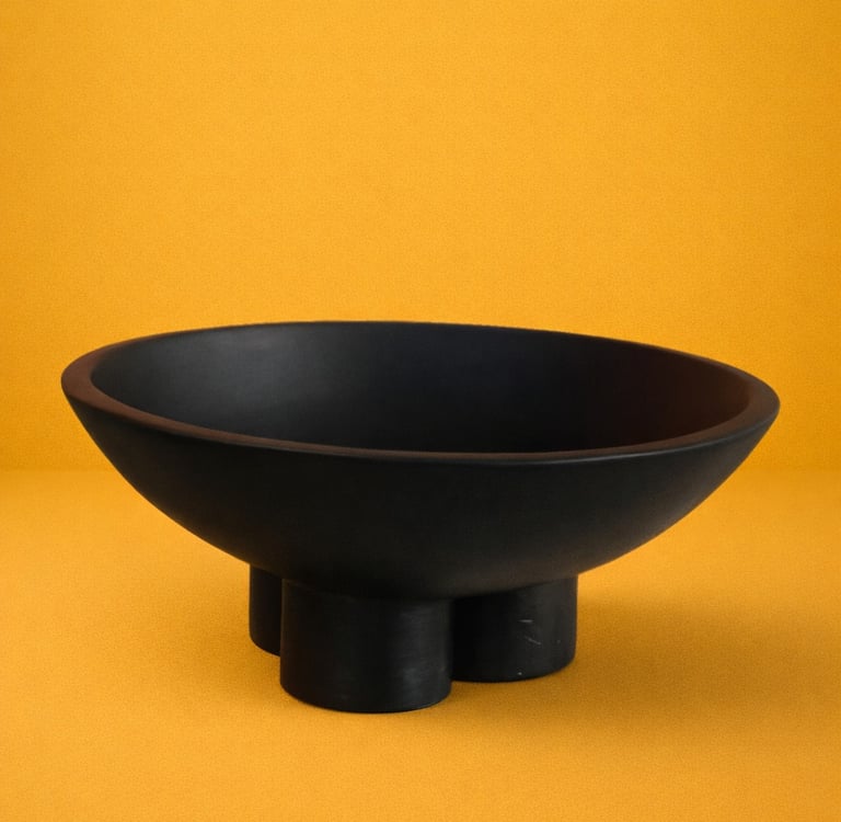 plato negro en fibra de vidrio