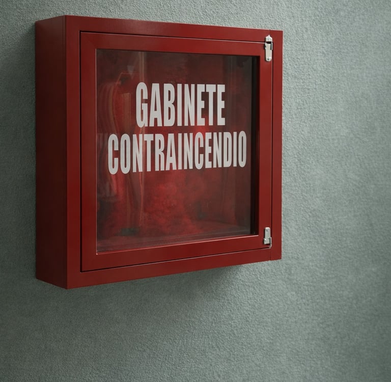 gabinete contra incendio con cristal en fibra de vidrio