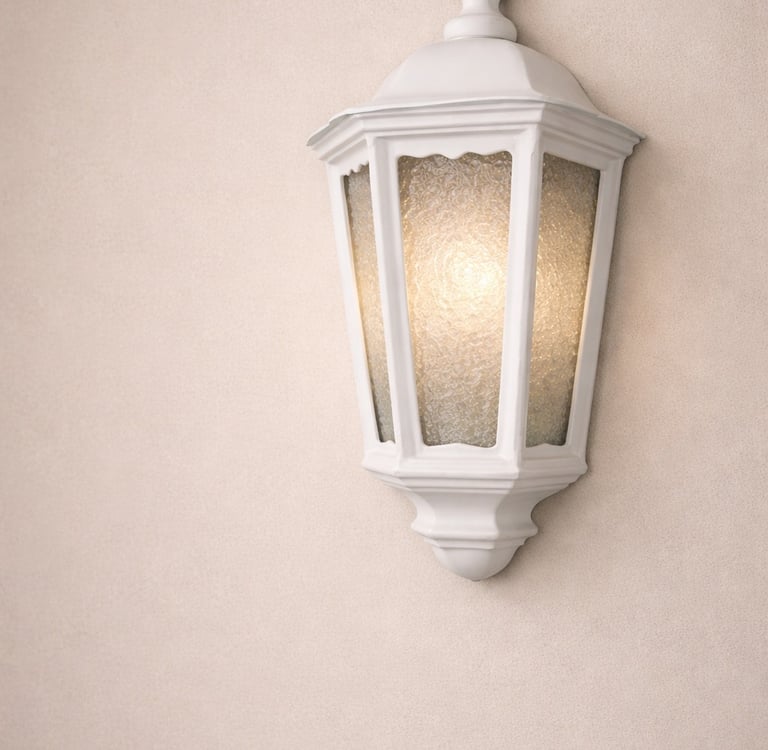 lampara blanca en fibra de vidrio