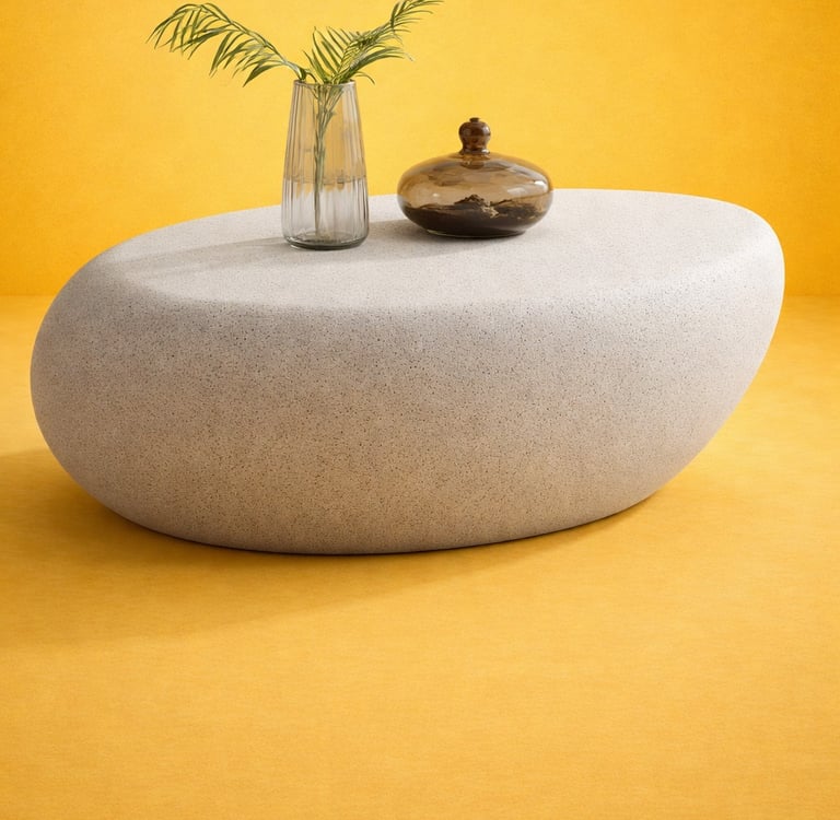 mesa tipo roca en fibra de vidrio