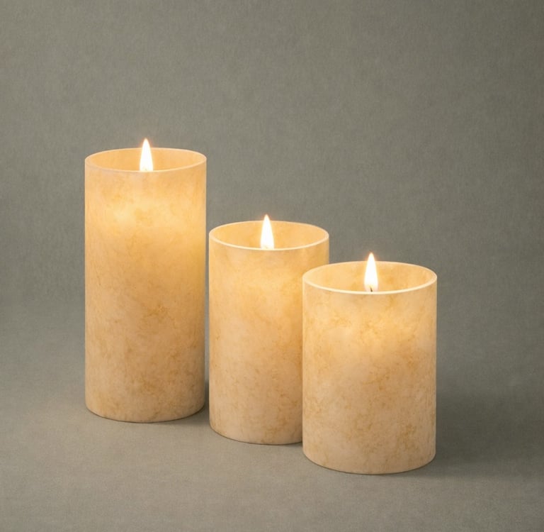 velas decorativas de fibra de vidrio