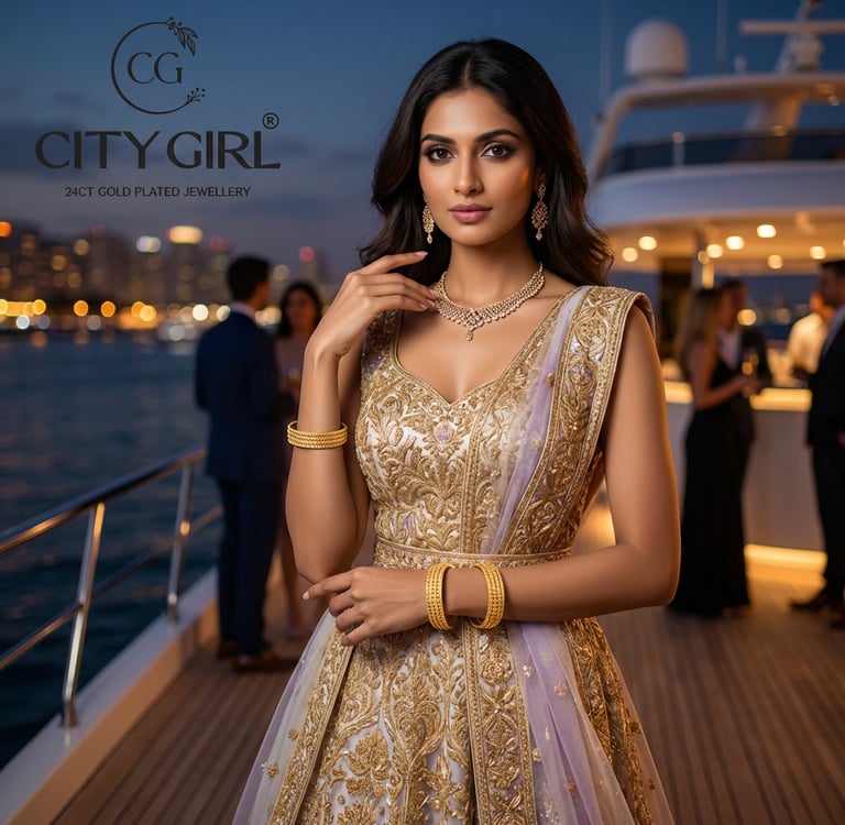 City Girl 18Carat Gold Plated - Anti-Tarnish Bridal Bangles Sets Party Wear - CityBangles.com