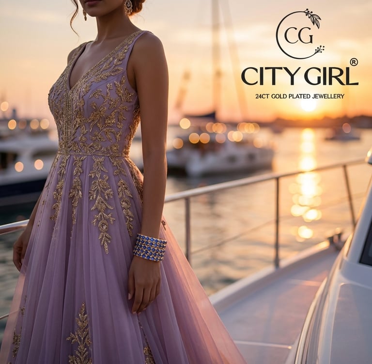 City Girl 18Carat Gold Plated - Anti-Tarnish Bridal Bangles Sets with CZ Stones - CityBangles.com