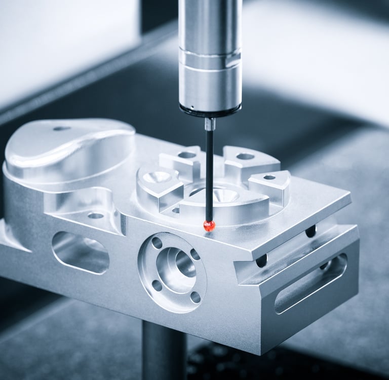Probe scanning precision machined component with SM25 scanning sensor.