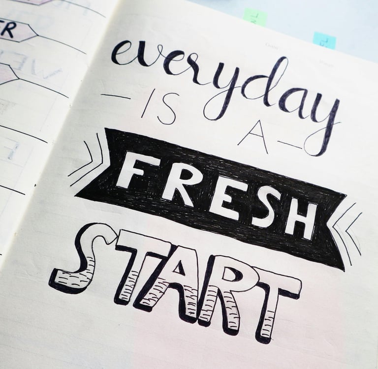 Diary with handwritten - Everyday is a Fresh Start