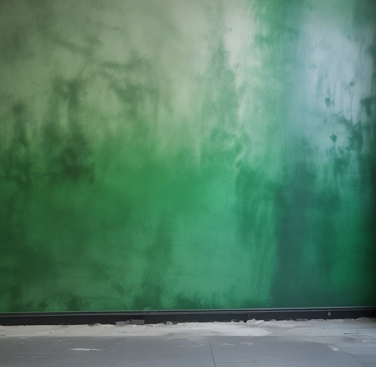 Modern office desk with architectural blueprints and moisture detection tools.