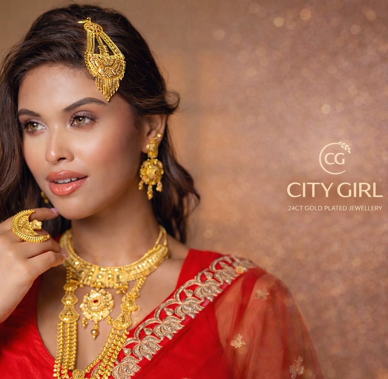 City Girl Jewellery - Best imitation Jwellery - 18 Carat Gold Plated  - Bridal Wear - Necklace Set