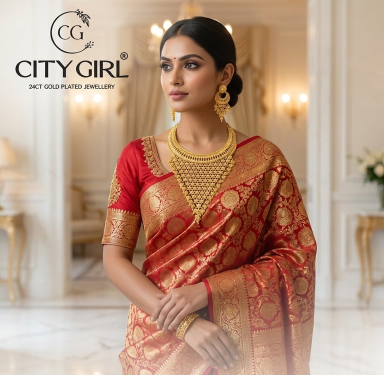 City Girl Jewellery - Best imitation Jwellery - 18 Carat Gold Plated  - Bridal Wear - Necklace Set