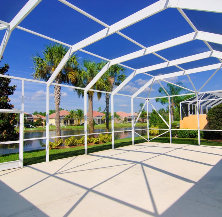 Concrete patio installation in St Petersburg Florida backyard outdoor living space