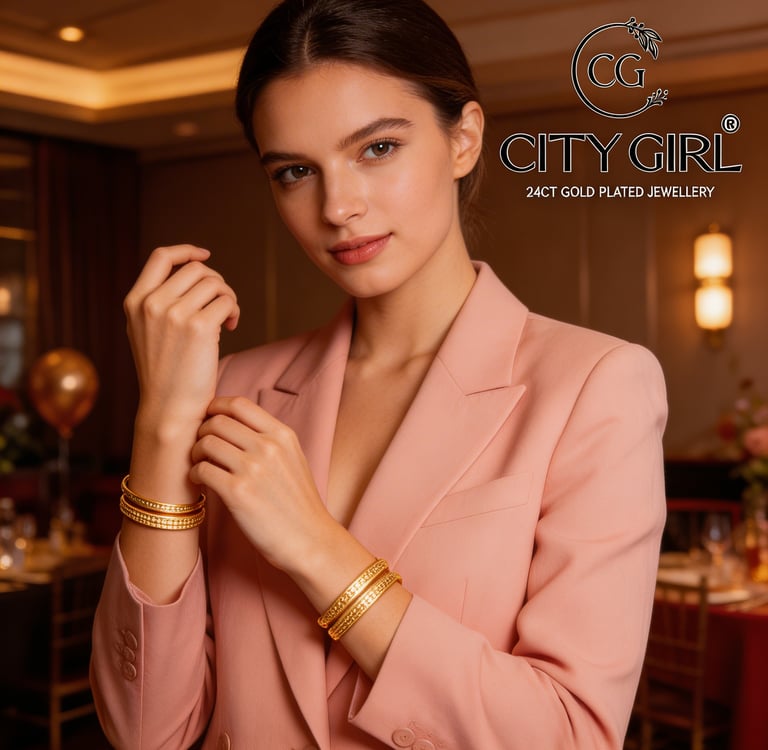 citybangles.in - Citgirl jewellery 18 Carat Gold plated Daily wear bangle sets Anti Tarnish