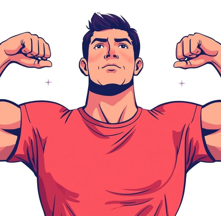 Man flexing showing strength and confidence after HSV diagnosis