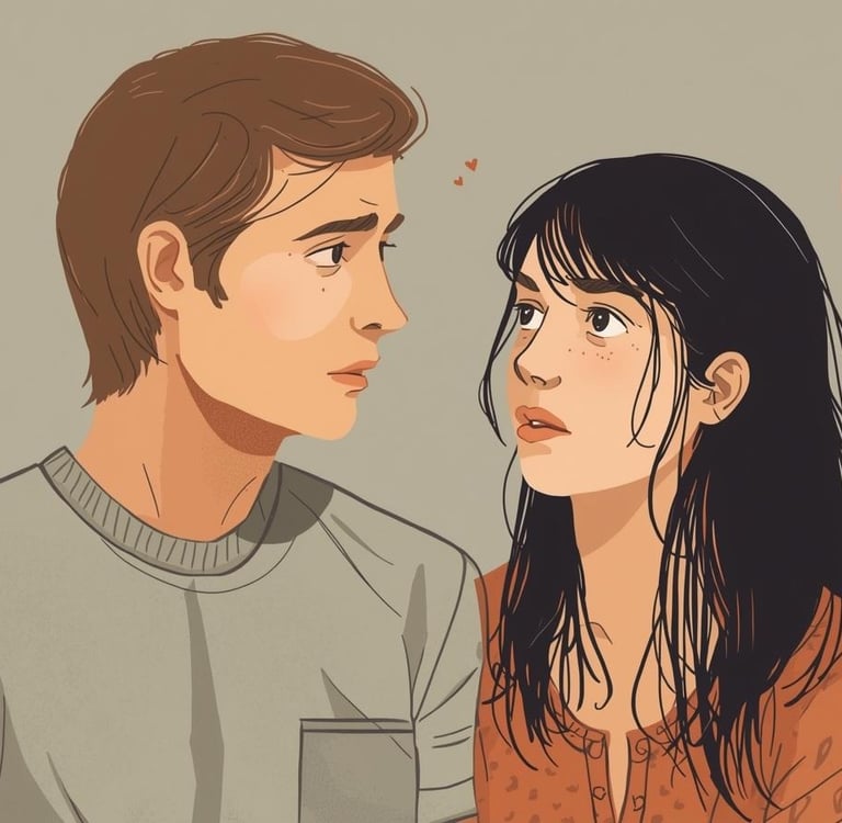 Illustration of male-female couple discussing HSV disclosure timing: research-backed recommendations