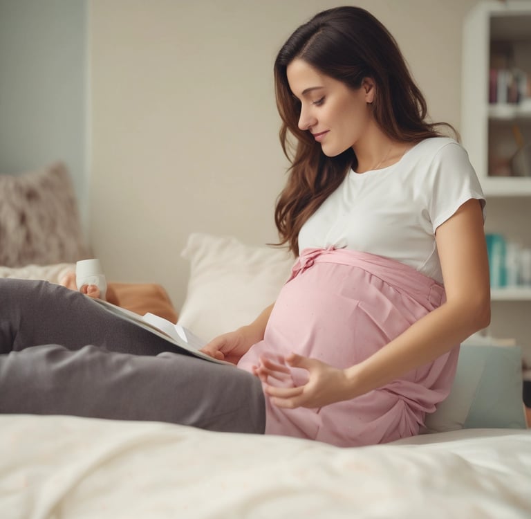 A pregnant woman standing in a field next to a man