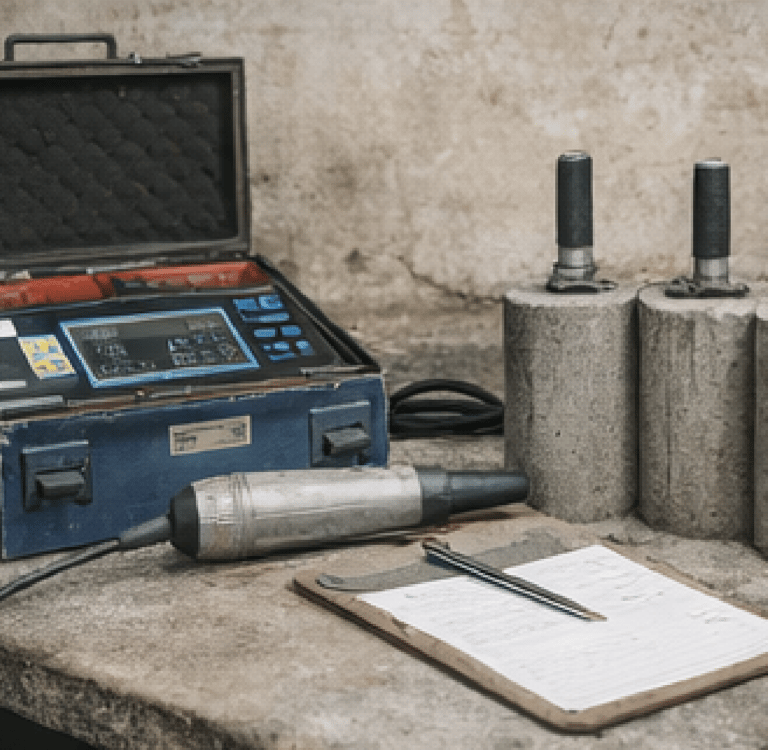 Equipo portátil para ensayo de resistencia y control técnico en hormigón.