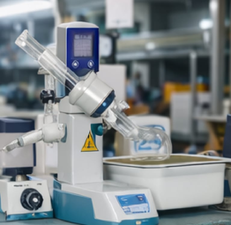Equipo de preparación de muestras para ensayos de suelos en laboratorio técnico.